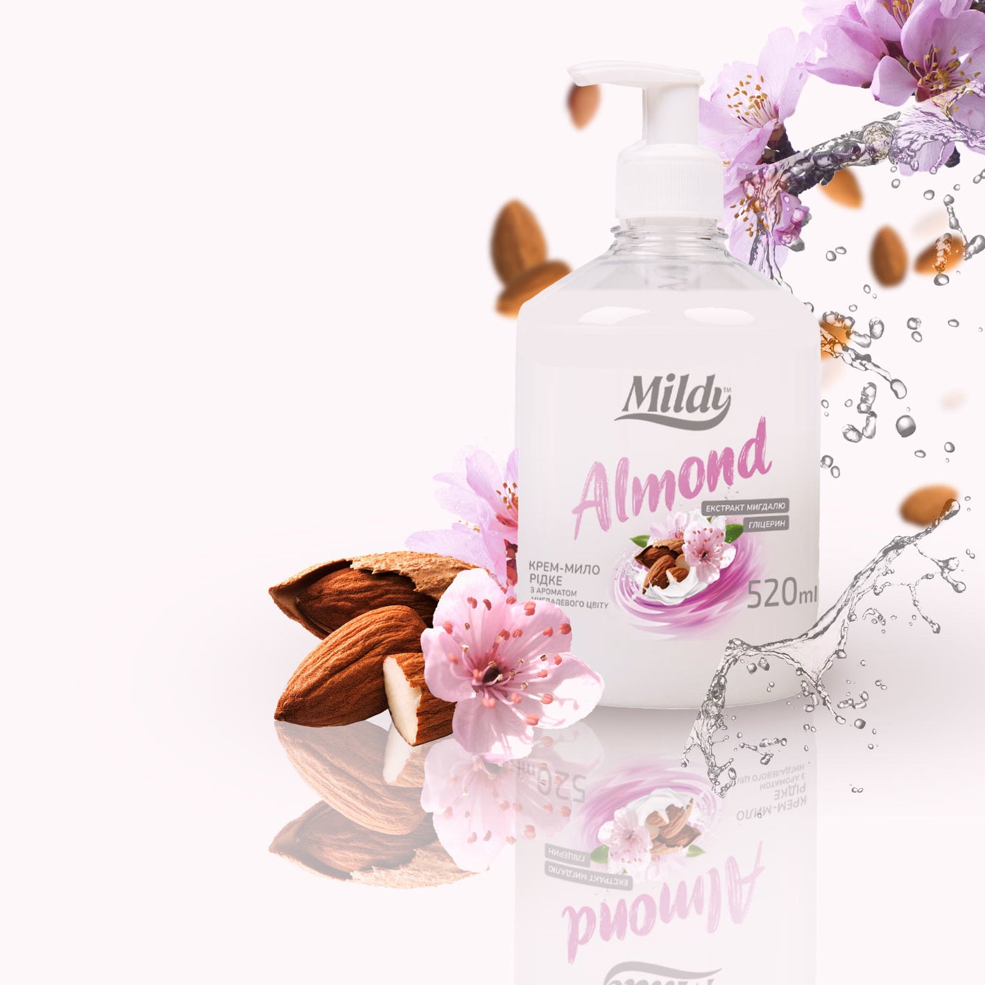 Крем-мило рідке Almond аромат мигдалевого цвіту 520 мл - BIOSSOT